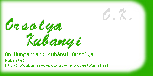 orsolya kubanyi business card