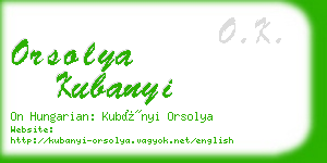 orsolya kubanyi business card
